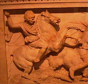 Alexander on the Alexander Sarcophagus in the Istanbul Museum